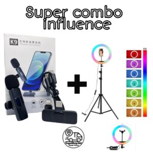 Aro de luz RBG 26"+Micrófono de solapa K9