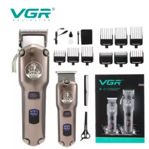 Combo De Peluqueria Vgr-675 Maquina + Patillera