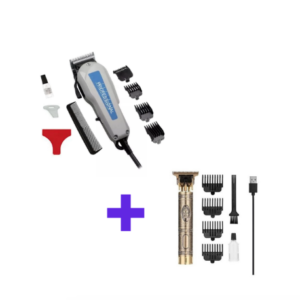 Combo maquina peluqueria peluquera 4 guías + patillera tipo buda