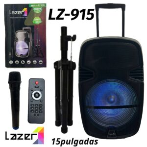 Parlante Profesional Lazer de 15 Pulgadas Recargable y directo a corriente