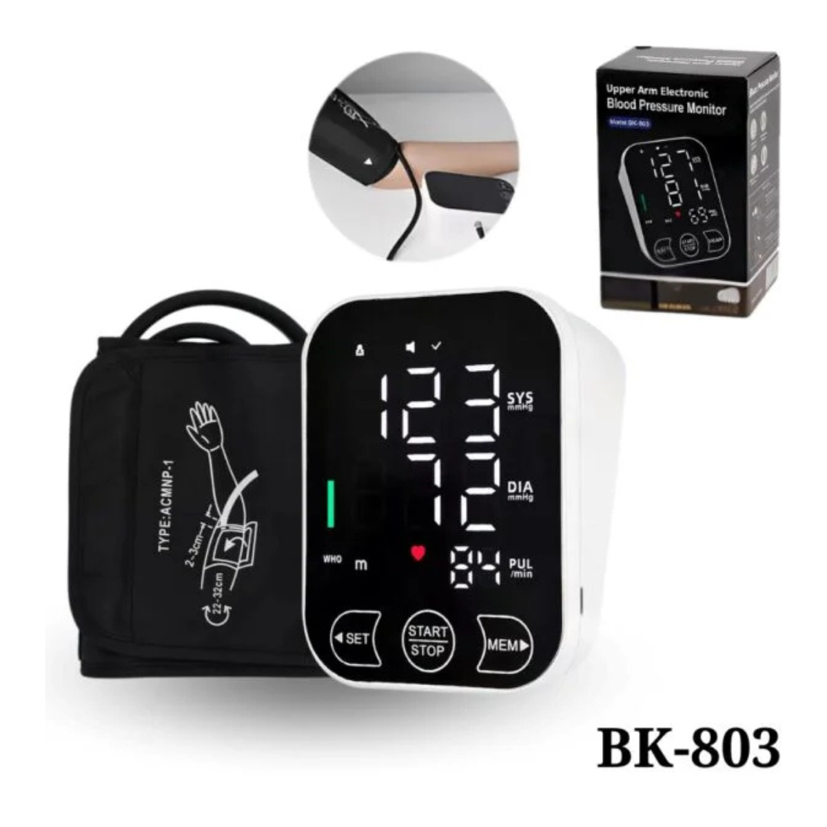 Tensiometro Digital De Brazo Automatico Alta Precisión Con Voz BK-803