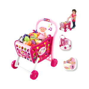 Carrito De Compras Infantil 3 En 1 Con Frutas Y Accesorios