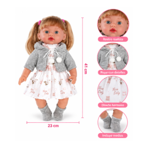 Muñeca Bebé Con Vestido Y Chaqueta
