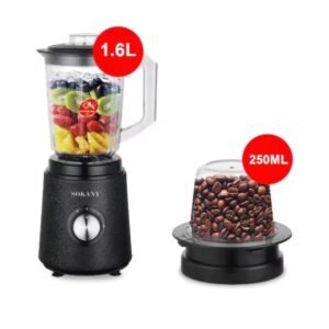 Licuadora Sokany SK-03082 De 800W Con 2 Vasos De Acrílico De 1.6 Litros
