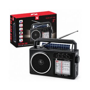 Radio Portátil KTF-1651 AM FM SW Bluetooth Con Panel Solar Y USB